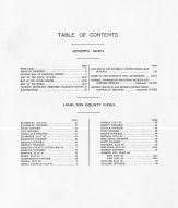 Table of Contents, Hamilton County 1918